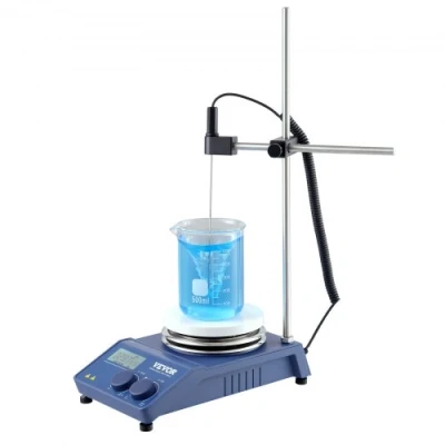 Afbeelding van VEVOR Magneetroerder verwarmingsplaat, max. 340 C, 1500 omw/min verwarmingsplaat met magneetroerder, 20 L verwarmingsplaatroerder LED scherm, steunstandaard en roerstaven, 650 W