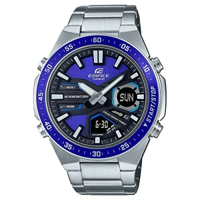 Afbeelding van Casio EFV C110D 2AVEF Edifice Bluetooth horloge inStock BlauwZilverkleur