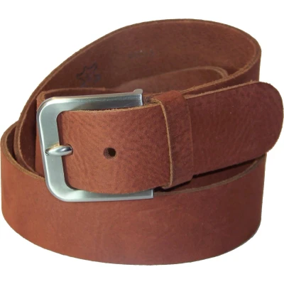 Afbeelding van 100% Leren Riem, 4 cm. Breed, taillemaat 105 Cognac.