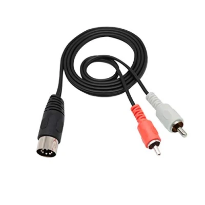 Afbeelding van zdyCGTime 2RCA naar Din 7 pin verlengkabel, mannelijk 2 RCA mannelijke audiokabel verlenging, compatibel met Bang &amp; Olufsen B O, Naim, Quad, Stereo Systems. (1 M/3ft)