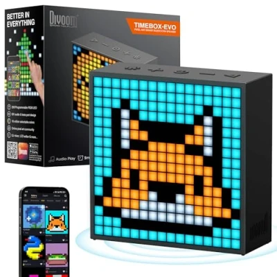 Afbeelding van divoom Timebox Evo Pixelart Speaker Zwart Wekker