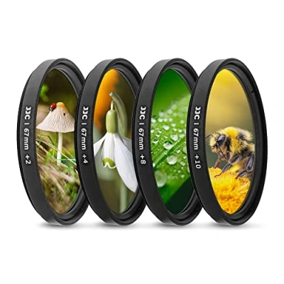 Afbeelding van JJC 67 mm close up macrofilterkit (+2, 4, 8, 10) met filterzakje voor Sony A7 A7C A7R A7S A9 + FE 20 f / 1.8 G en andere draadlenscamera