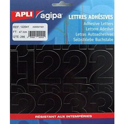 Afbeelding van Agipa Etiketten Cijfers En Letters Letterhoogte 47 Mm, 286 Kleefletters