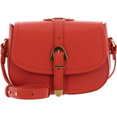 Afbeelding van Coccinelle Leren Handtas Schoudertas Magalu Handbag Grained Leather Tangerine Oranje