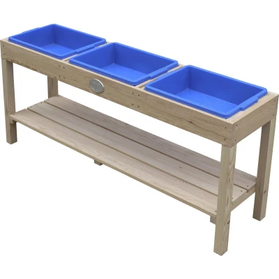 Afbeelding van AXI Zand &amp; Watertafel van hout Zandtafel met 3 kunststof bakken opbergplank