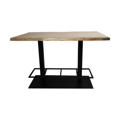 Afbeelding van HSM Collection Live edge bartafel 140x80x92 Naturel/zwart Acacia/metaal