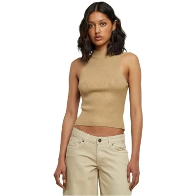 Afbeelding van Urban Classics Short Turtleneck Top, Dames, Maat: 4XL, Unionbeige