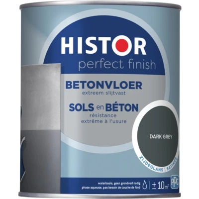 Afbeelding van histor perfect finish betonvloer zijdeglans donkergrijs 0.75 ltr