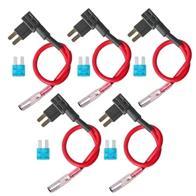 Afbeelding van Mintice 5 stuks platte zekeringsadapter 12 V zekeringadapter autozekeringen Micro2 15 A zekering verdeler Add schakeling zekeringhouder aansluitkabel