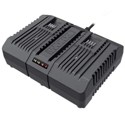 Afbeelding van Worx WA3883 dubbele snellader 20 V, zwart