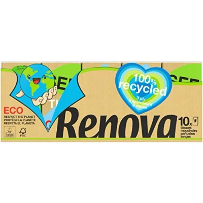 Afbeelding van Renova Gerecyclede Zakdoekjes 10x9 stuks