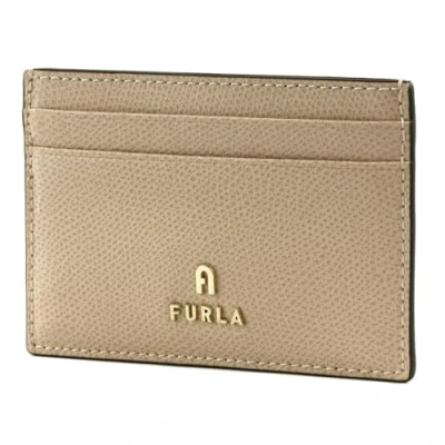 Afbeelding van FURLA Leren Kaarthouder Camelia Card Case Ballerina i Beige