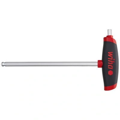 Afbeelding van Wiha U540DS060150C 01 Stiftsleutel met dwarsgreep ComfortGrip zeskantkogelkop zijpunt, mat verchroomd 6.0 mm 45457
