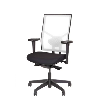 Afbeelding van Ergonomische bureaustoel 787 NPR 1813 zwarte zitting met rug in wit mesh stof
