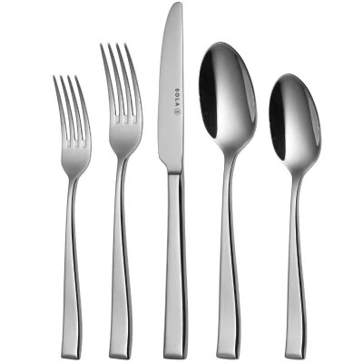 Afbeelding van Sola Durban Bestekset 9 Persoons 90 Delig RVS Bestek Set Zilverwit Edelstaal 18/10 Vaatwasserbestendig Zilver