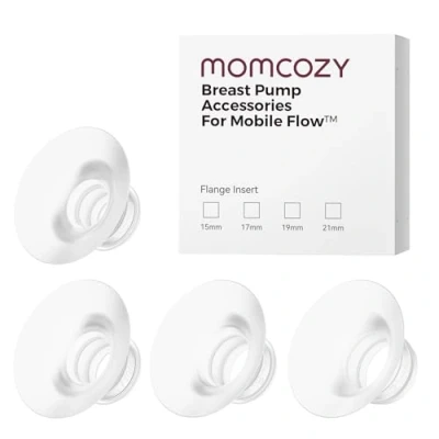Afbeelding van Momcozy Mobiele stroom M9 Upgrade 15/17/19/21mm flens insert, originele borstpomp vervangende accessoires, 4 stuks (15/17/19/21mm)