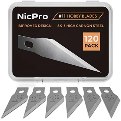 Afbeelding van Nicpro 120 STKS Hobby Blades Set SK 5, Utility #11 Art Refill Snijgereedschap met Opbergkoffer voor Ambacht, Hobby, Scrapbooking, Stencil