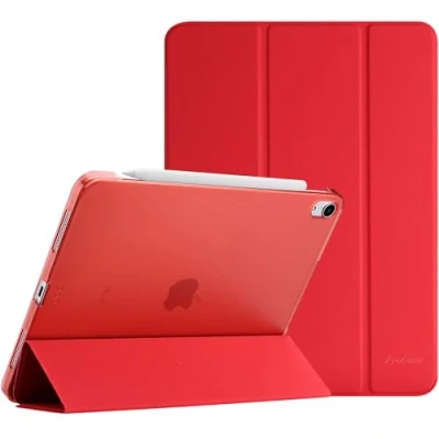 Afbeelding van ProCase Hoes voor 10,9 inch iPad Air 5e 2022 / 4e 2020 Case, Tri fold Slim Beschermhoes Hoesje Smart Folio Cover met Translucent Matte Back Rood