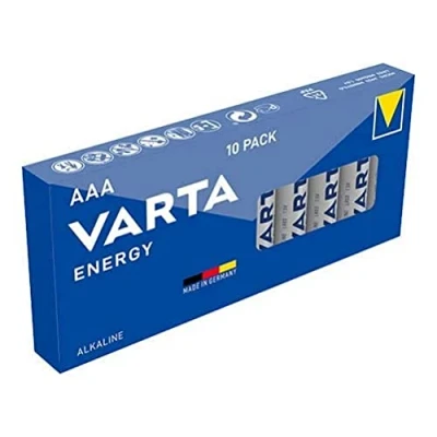 Afbeelding van Varta Energy AAA Micro LR03 batterij (verpakking met 10 stuks) Alkaline Batterij, ideaal voor speelgoed zaklamp en andere apparaten op batterijen, blauw
