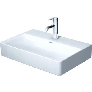 Afbeelding van Duravit durasquare wastafel 600 mm wit hoogglans kraanvlak zonder kraangat geslepen wondergliss 23566000791
