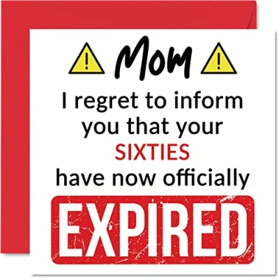 Afbeelding van Grappige 70e verjaardagskaarten voor mama Je zestiger jaren zijn verlopen Happy Birthday Card van zoon dochter, 145 mm x Banter Joke Humor Bday Wenskaarten Gift