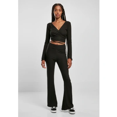 Afbeelding van Urban Classics Cropped Wrapped Longsleeve, Dames, Maat: 4XL, Black