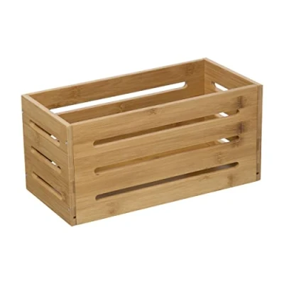 Afbeelding van 5Five Fruitkisten opslagbox open structuur lichtbruin hout L31 x B15 H15 cm Decoratie huis en tuin Kisten/kistjes