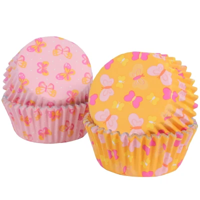 Afbeelding van PME Pasen met folie beklede cupcake hoesjes vlinders, set van 60