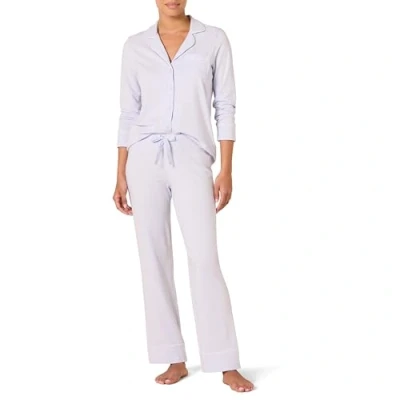 Afbeelding van Amazon Essentials Women&#039;s Pyjamaset met lange mouwen van katoenmodal en broek (verkrijgbaar in Grote maten), Lichtblauw, 4XL maten