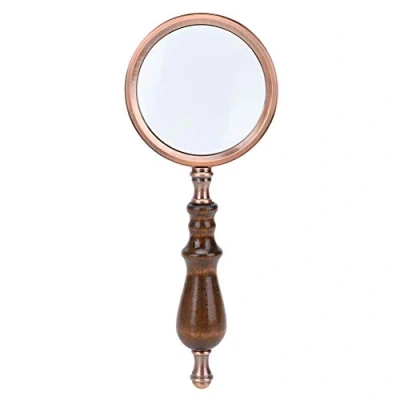 Afbeelding van 10X Handheld Afneembare Houten Handvat Lezen Inspectie Vergrootglas Zinklegering Hoge Vergroting voor Senioren Macula Degeneratie