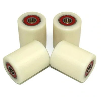 Afbeelding van 4 stuks nylon polyamide rollers 40 mm diameter 50 breed 10 lager nauwkeurig vervaardigd (40 10).