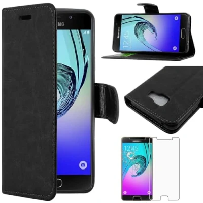 Afbeelding van ebestStar Hoes voor Samsung Galaxy A3 2016 SM A310F Wallet Etui, Book case hoesje, standfunctie PU Flip cover, Zwart + Gehard glas [Phone: 134.5 x 65.2 7.3mm, 4.7&#039;&#039;]