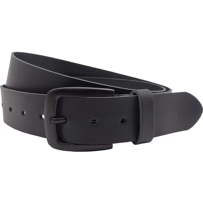 Afbeelding van Fana Belts Leren Riem Dames/heren grote maat zwart Zwarte Gesp Taillemaat 125 riemen leer Lange