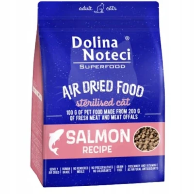 Afbeelding van Dubbelpak: 2x1kg Dolina Noteci Superfood Sterilised Feline Zalm droog kattenvoer