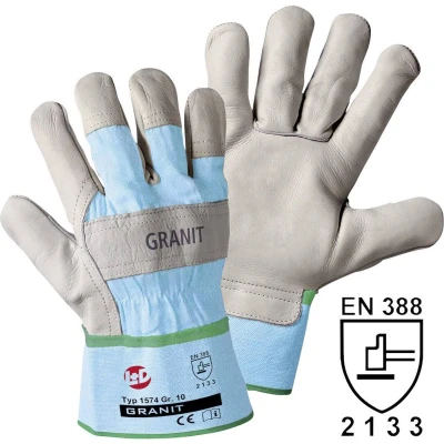 Afbeelding van L+D worky Granit 1574 9 Werkhandschoen Runder nerfleer Maat (handschoen): 9, L EN 388 Cat II 1 paar