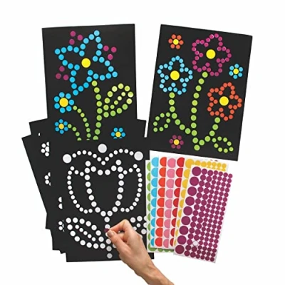 Afbeelding van Baker Ross AX877 Bloemen Kunst Stickers Pak Van 8, Sticker Sets Voor Kinderen Om Te Versieren En Personaliseren Feestelijke Kunstprojecten Kerstavondactiviteiten