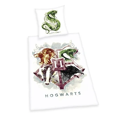 Afbeelding van Herding Harry Potter beddengoedset, kussensloop 80 x cm, dekbedovertrek 135 200 met soepel lopende ritssluiting, katoen