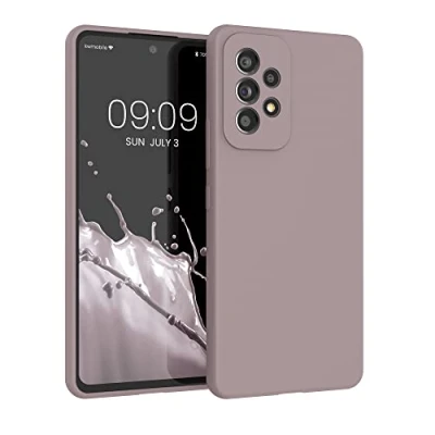 Afbeelding van kwmobile telefoonhoesje geschikt voor Samsung Galaxy A53 5G Hoesje met siliconen coating Smartphone case in lila wolk