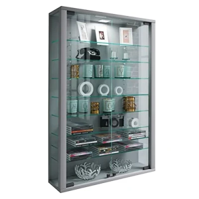 Afbeelding van Vitrinekast wandvitrine Vitrosa Mini (zilver)