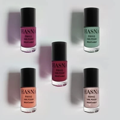 Afbeelding van HASNA PARIS Halal Nagellak Eco Responsible Glans en lang houdbaar Gemakkelijk aan te brengen 5x 6ml (SUMMER)