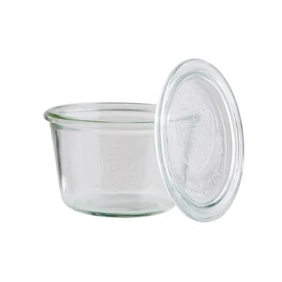 Afbeelding van APS 3 x originele WECK potten 370 ml met deksel, Ø 11 cm, H: 7,5 conservenpot, decopot, dessertpot, voorraadpot, vaatwasmachinebestendig