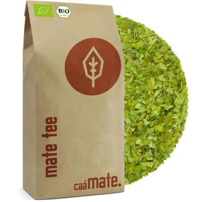 Afbeelding van Mate Tee Bio 200 g, Pure matebladeren, fris &amp; groen, fair verhandeld, ecologisch en aan de lucht gedroogd, Organic Yerba Mate, gecontroleerd, gecertificeerd gevuld in Duitsland.