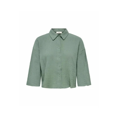 Afbeelding van JDY Jdytheis LIFE 3/4 CROP Overhemdblouse, Dames, Maat: XXL, Laurel wreath