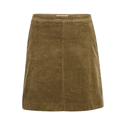 Afbeelding van Part Two Dames mini rok, high waisted zakken, corduroy, stof, elastisch, taille, Capers, 42