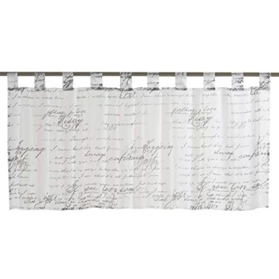 Afbeelding van Elbersdrucke Loveletter 00 bistrogordijn, polyester, wit, 48 x 140 cm