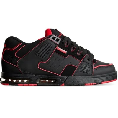 Afbeelding van Globe Sabre Skateschoenen, Heren, Maat: 47, Black/red/mosaic Leer en imitatieleer