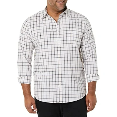 Afbeelding van Amazon Essentials Regular Fit Stretch Poplin overhemd met lange mouwen, roze wit Buffalo Plaid, Large