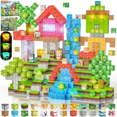 Afbeelding van Crifeton Magnetische Bouwstenen 100 PCS 2CM, 3+ STEM Montessori Zintuiglijk Speelgoed, Tegels voor 3 4 5 6 7 8 9 10 11 12 Jarige Jongens &amp; Meisjes Verjaardagsgeschenken