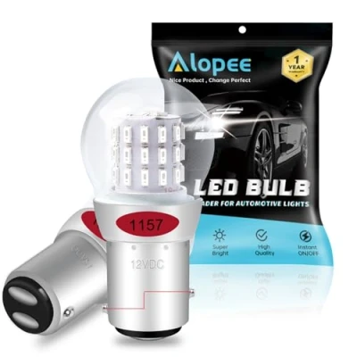 Afbeelding van Alopee 2 pack 1157 1016 1034 7528 2057 2357 Extreem helder rood LED licht 12V DC, AK 3014 39 SMD vervangende lampen voor remlichten achterlichten