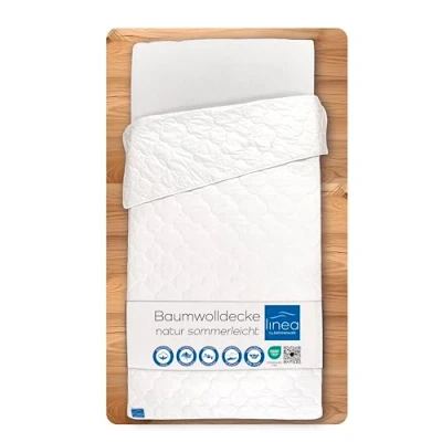 Afbeelding van Böhmerwald Natuurlijk katoenen deken, geschikt voor mensen met een allergie, 100% katoen, vulgewicht: 700 gr., warmteklasse: licht, afmetingen: 155 x 220 cm, Oeko Tex ® Standard 100